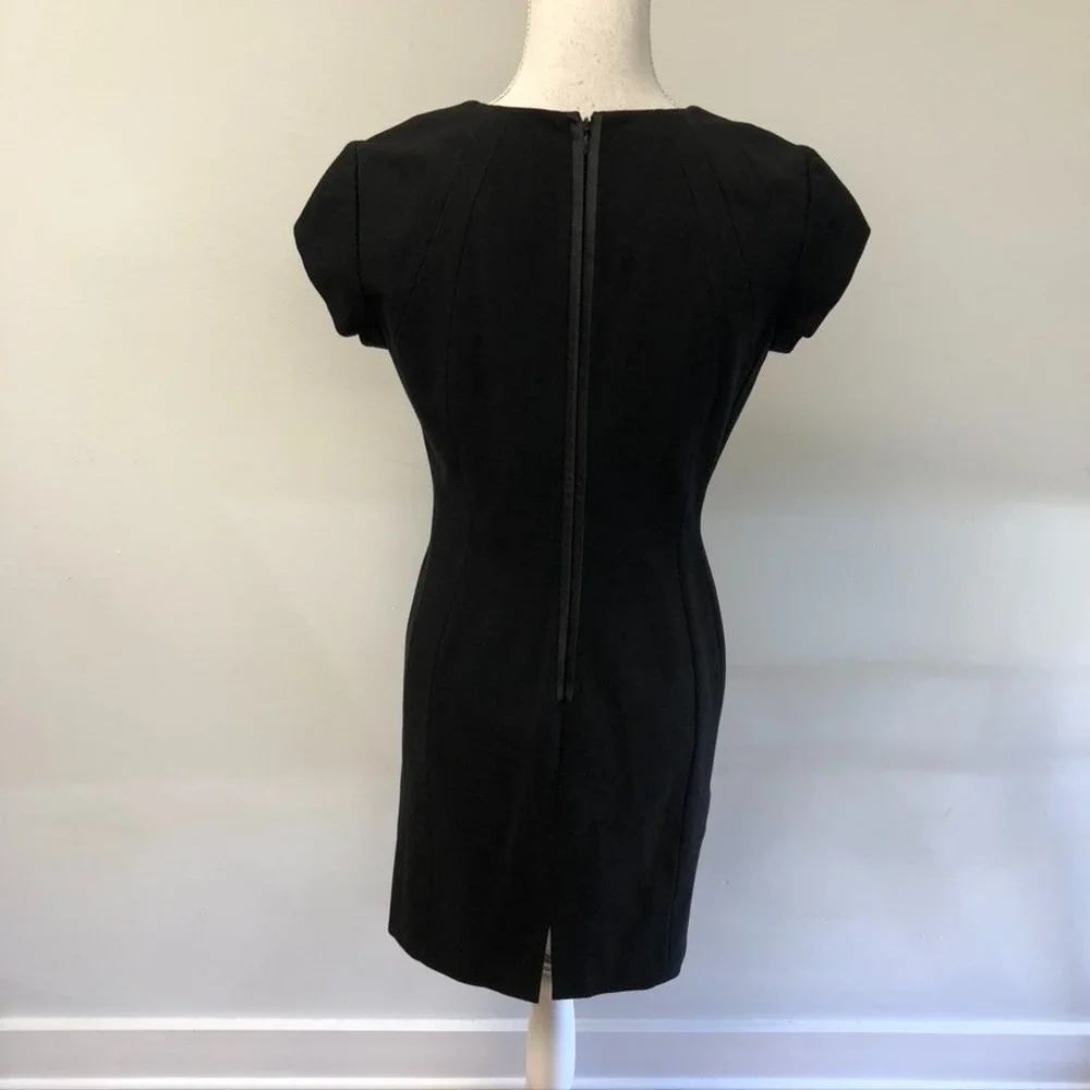 Lafayette 148 Sheath‎ Dress Womens 4 Black Short Sleeve Classic Business Career